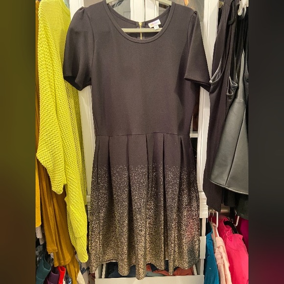 LuLaRoe Dresses & Skirts - Lularoe Skater Dress XXL Black Sparkles